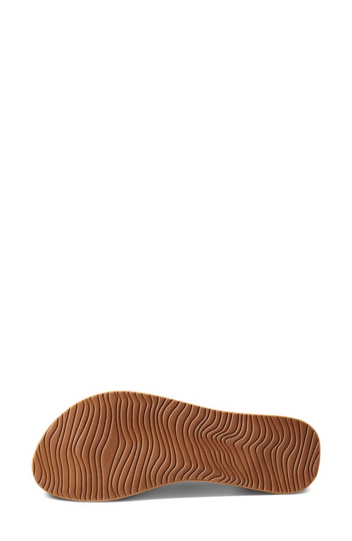 Reef Cushion Bounce Slim Flip Flop In White/tan
