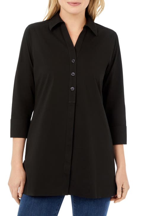 Loosen Up Black Plunge Neck Utility Pockets Shirt With Feather Trim – Club  L London - USA