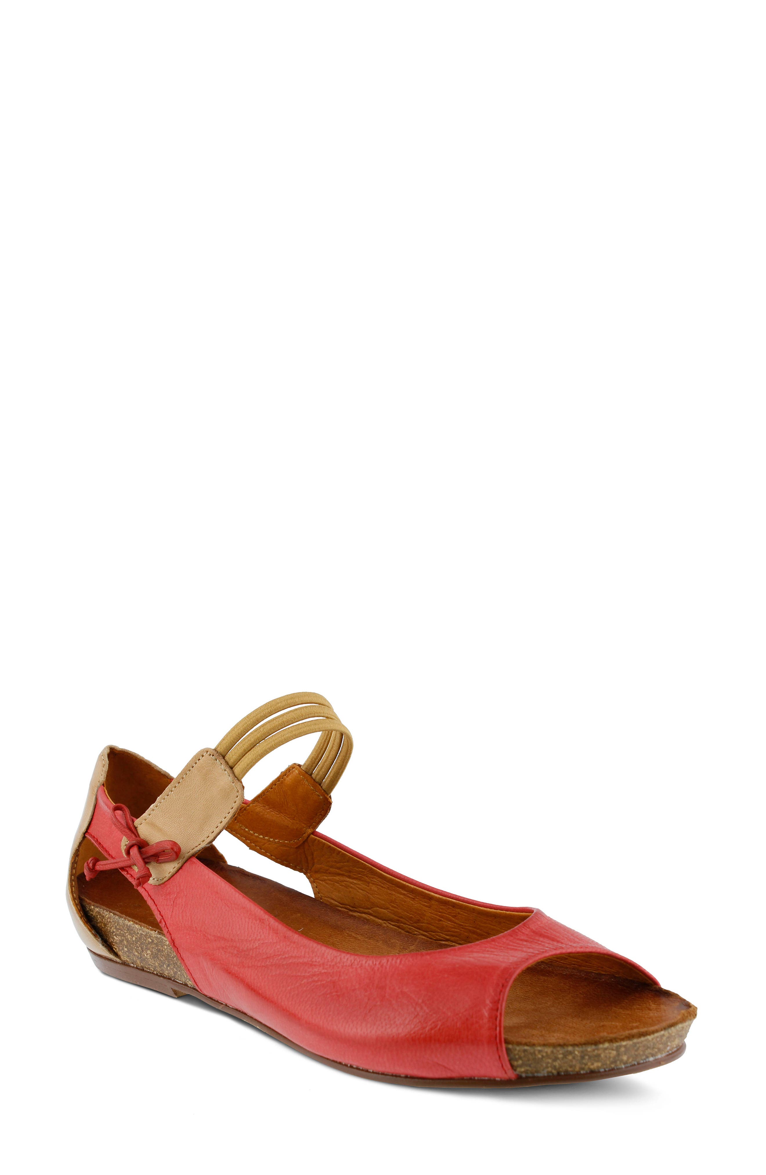 Spring Step Aside Flat, Red