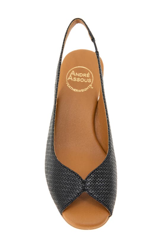 Shop Andre Assous André Assous Kimy Slingback Wedge Sandal In Black