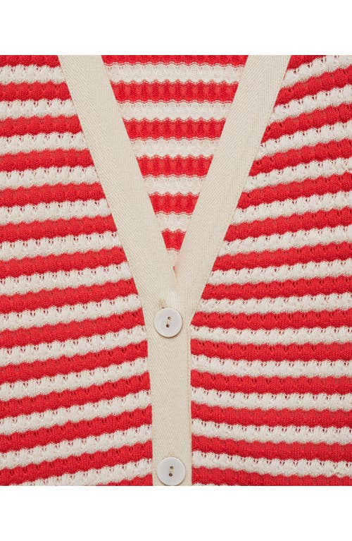 Mango Striped Jersey Dress Coral Red In Coral Red