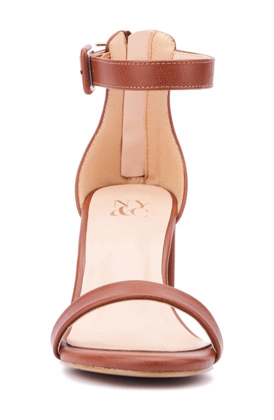 New York And Company Lulu Heeled Sandal In Cognac