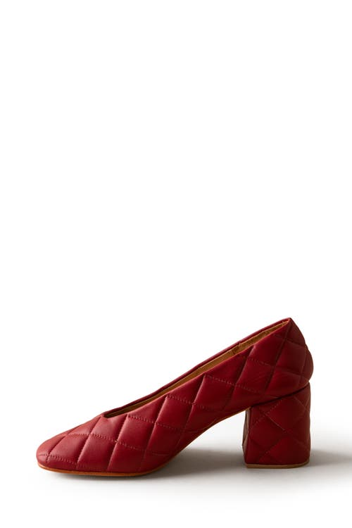 Huma Blanco Salvador Block Heel Pump In Quilted Cherry