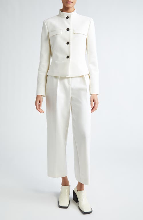 Shop Max Mara Album Stretch Wool Crop Jacket In White