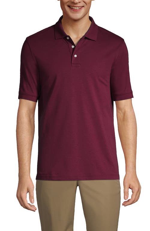 Lands' End School Uniform Long Sleeve Interlock Polo Shirt In Burgundy