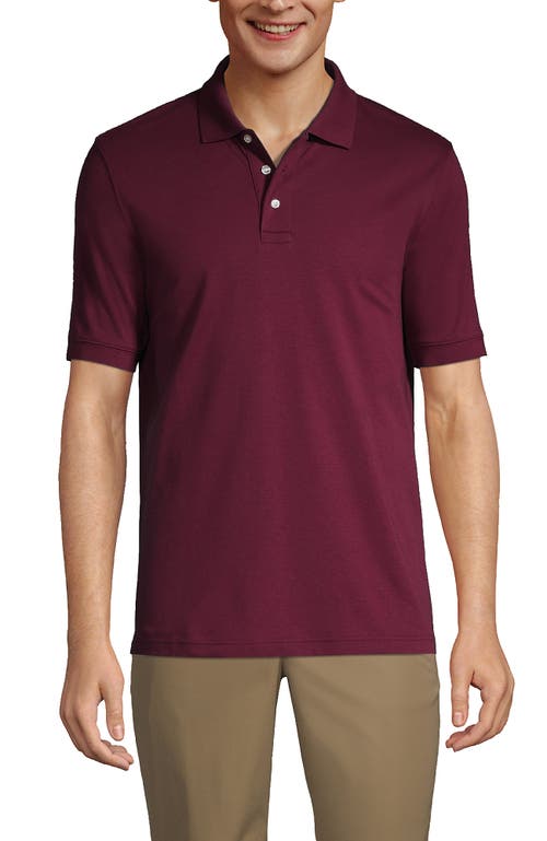 Shop Lands' End School Uniform  Long Sleeve Interlock Polo Shirt In Burgundy