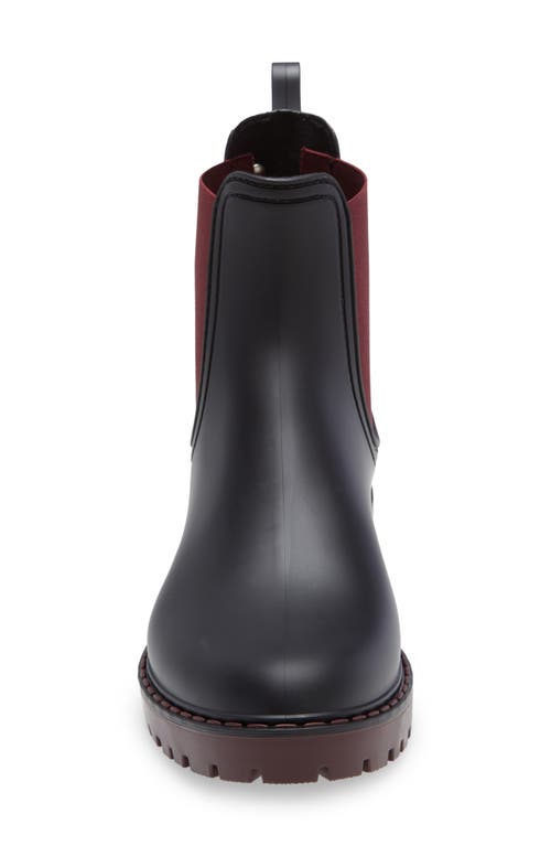 Toni Pons Cavour Chelsea Boot In Black/burgundy Rubber