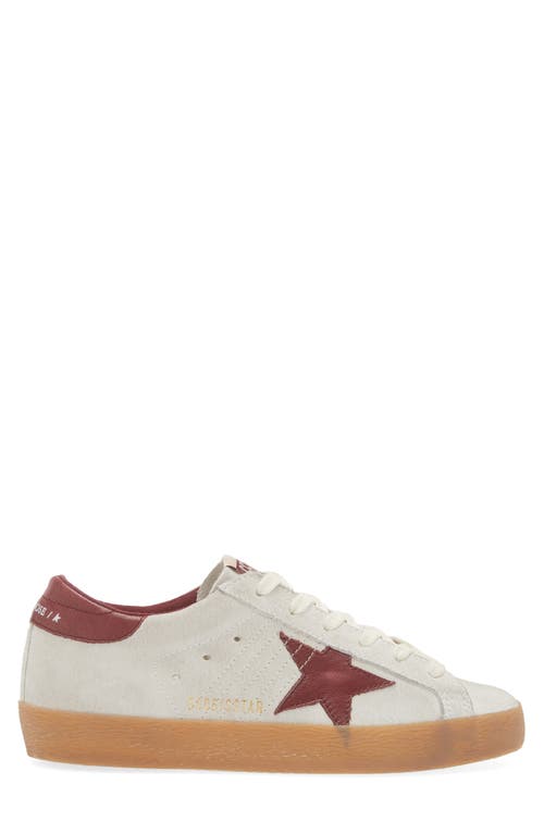 Shop Golden Goose Super-star Low Top Sneaker In White/bordeaux