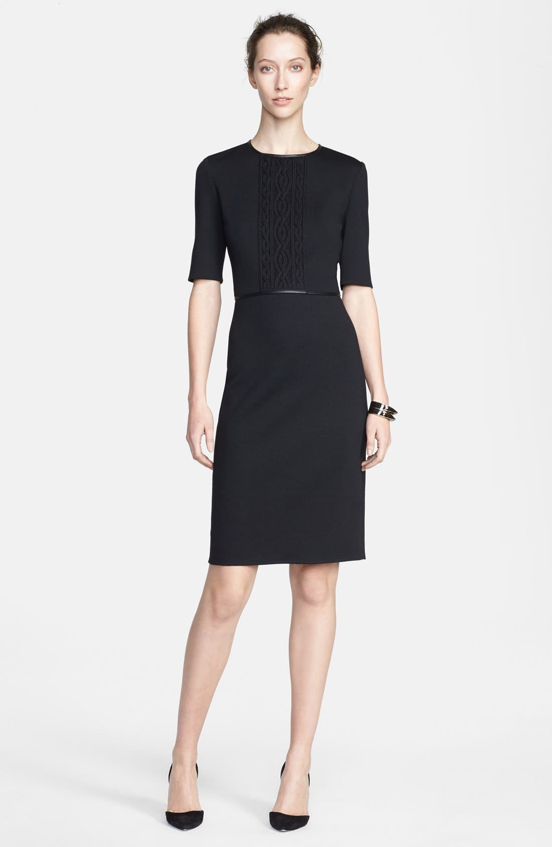 St. John Collection Elbow Sleeve Milano Knit Dress Nordstrom