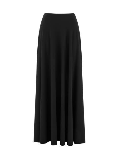 Flounced Long Skirt in Black