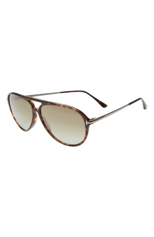 Shop Tom Ford Samson 62mm Gradient Oversize Aviator Sunglasses In Dark Havana/green