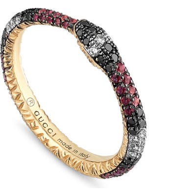 Gucci Ouroboros Diamond & Stone Pave Snake Ring