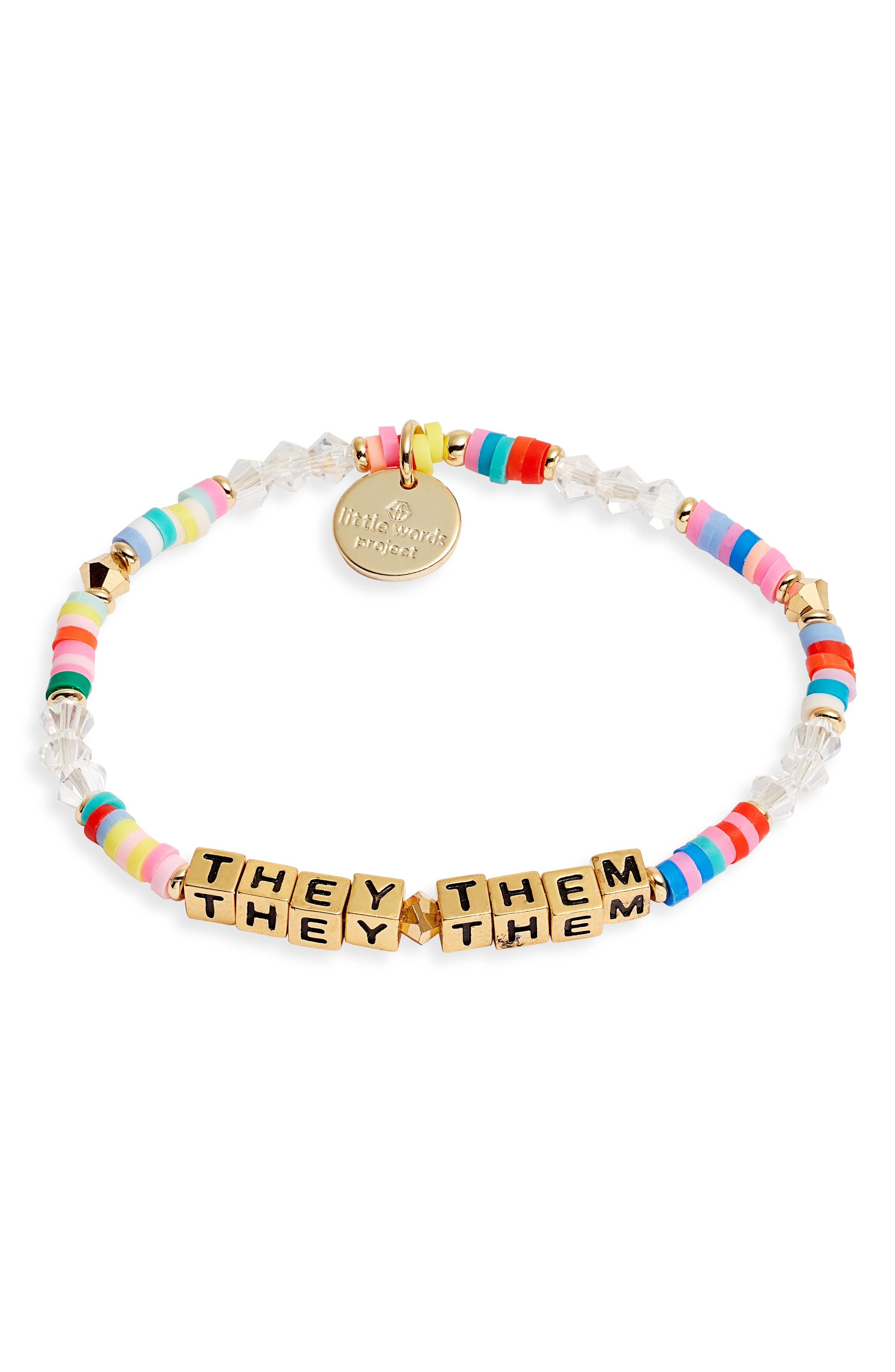 Little Words Project They/them Stretch Bracelet In Gold1
