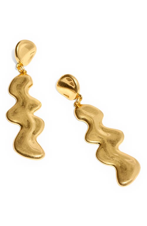 Squiggle Drop Earrings in Vintage Gold