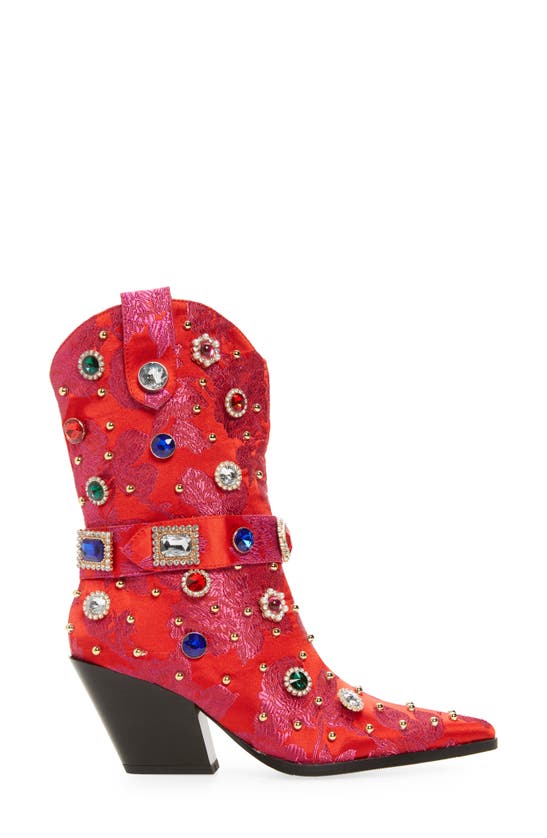 Shop Azalea Wang Diligent Embroidered Western Boot In Red