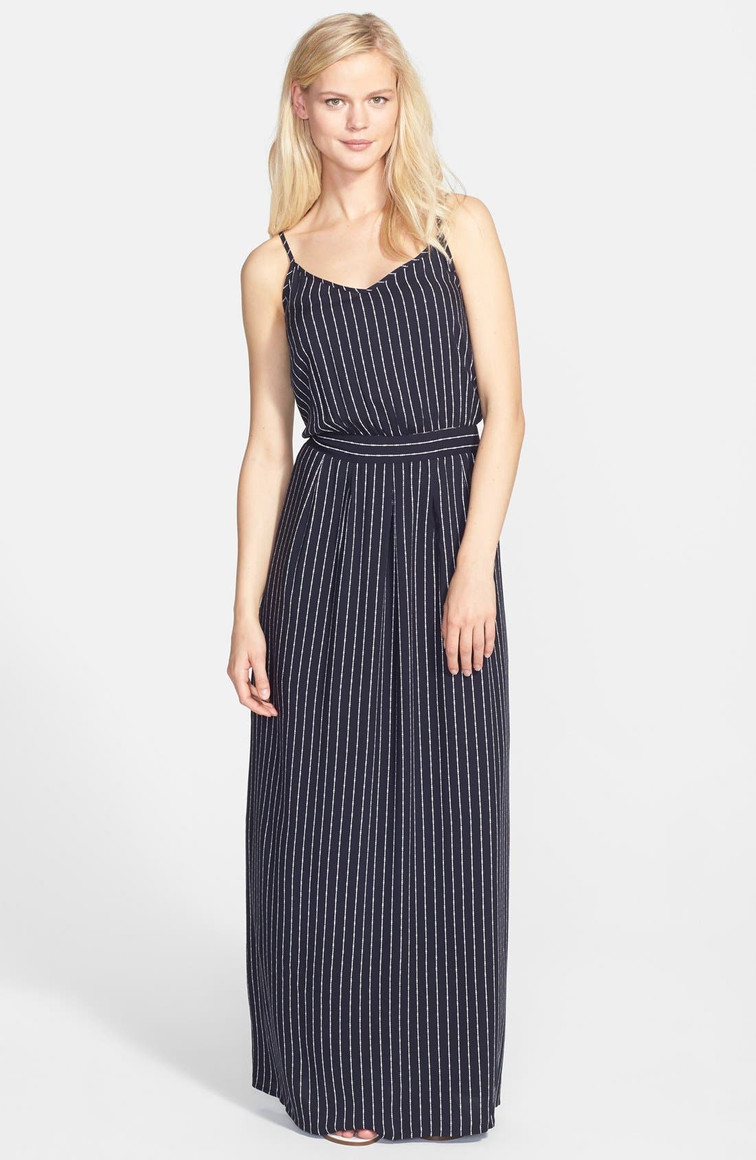 Bobeau Stripe Elastic Waist Maxi Dress Nordstrom