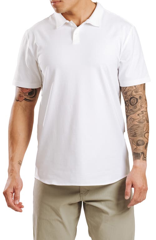 Western Rise Cotton Blend Polo Shirt in White 