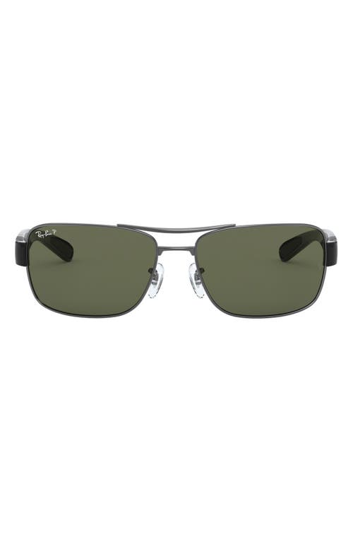 Ray-Ban 61mm Polarized Aviator Sunglasses in Grey Green at Nordstrom
