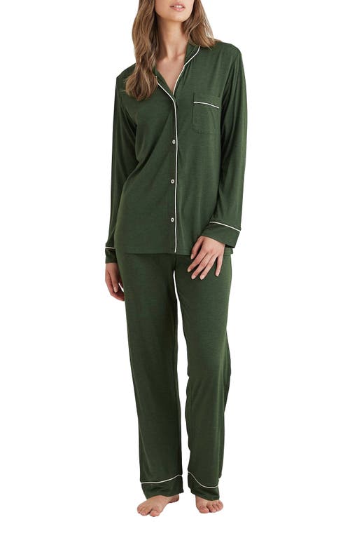 Papinelle Kate Long Sleeve Pajamas in Forest Green 