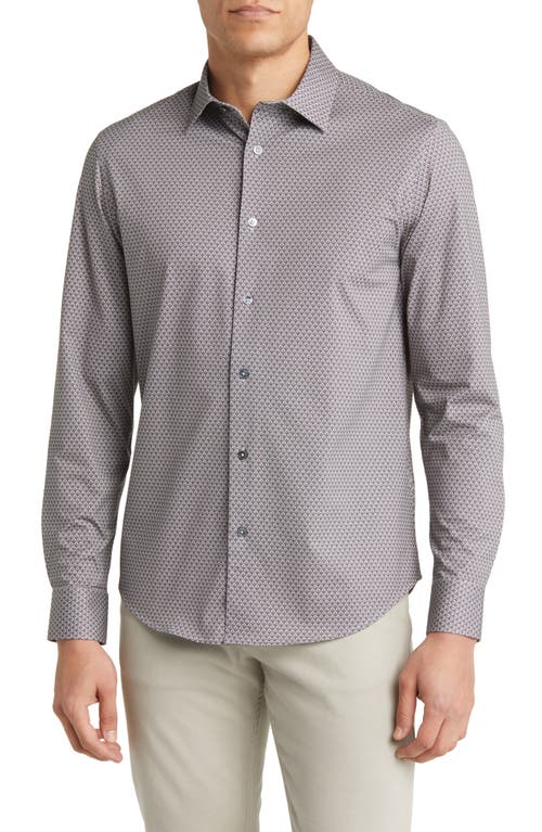 Bugatchi James OoohCotton Geometric Print Button-Up Shirt Desert at Nordstrom,