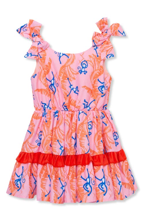 Peek Aren'T You Curious Kids' Monkey Print Dress Pink at Nordstrom,