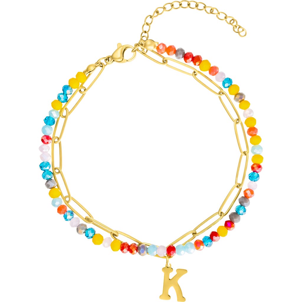 Adornia Initial Layered Bracelet In Multi-k