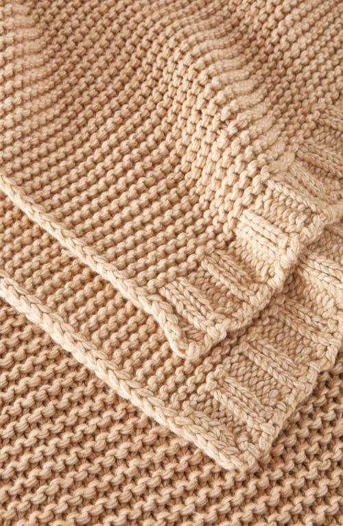 Nordstrom Recycled Fiber Knit Throw Blanket In Beige Oatmeal Heather