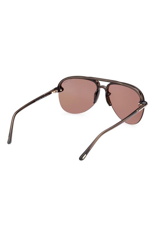 Shop Tom Ford Terry 62mm Oversize Aviator Sunglasses In Mastic/brown