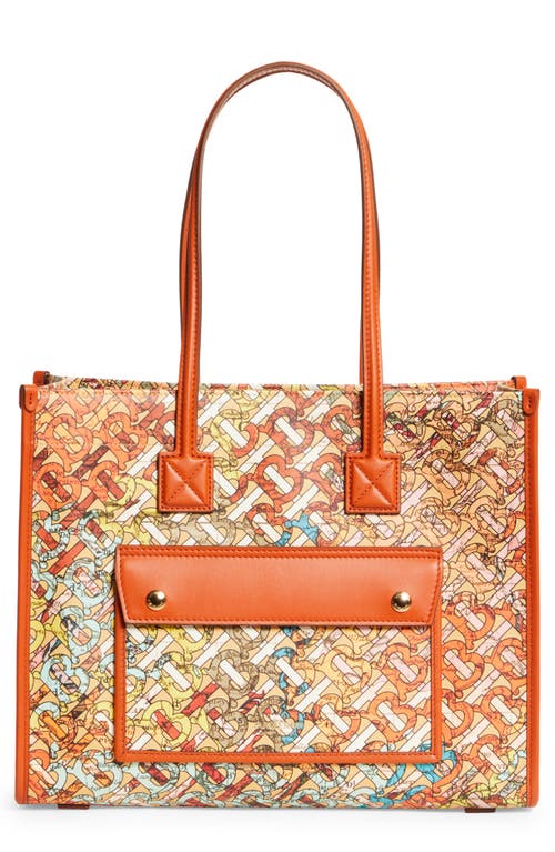 burberry Small Freya TB Monogram Map Print Leather Tote in Multicolor