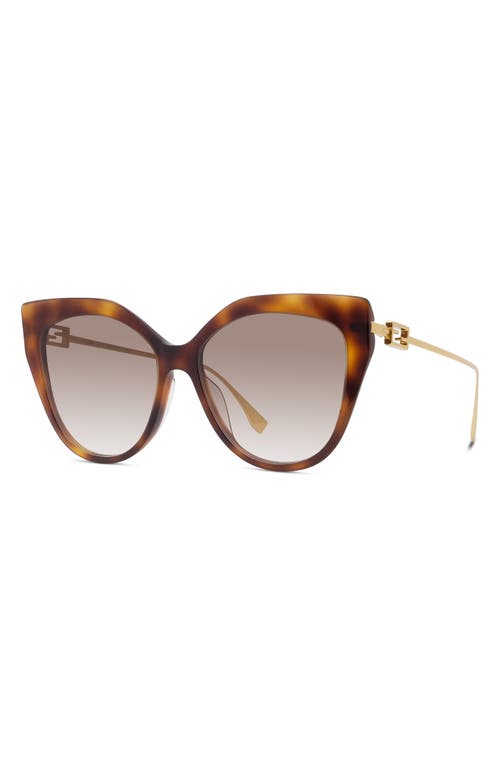 Shop Fendi ' Baguette 57mm Cat Eye Sunglasses In Blonde Havana/gradient Brown