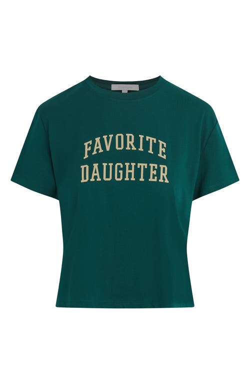 Favorite Daughter Cropped Collegiate Tee In Juniper