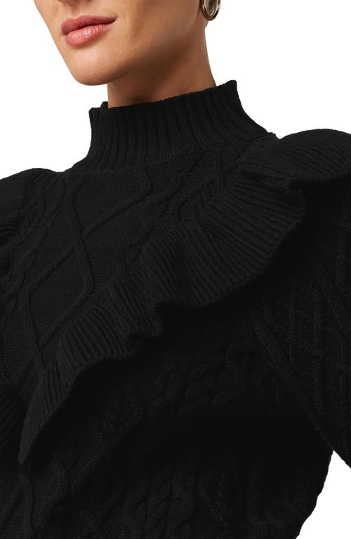 Joe's The Harley Ruffle Turtleneck Sweater In Meteorite