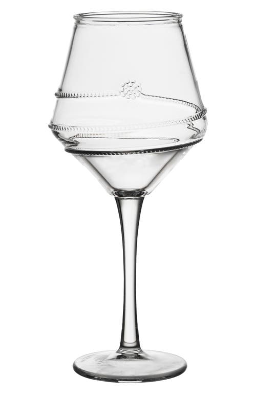 Juliska Amalia Clear Acrylic Wine Glass In Clear