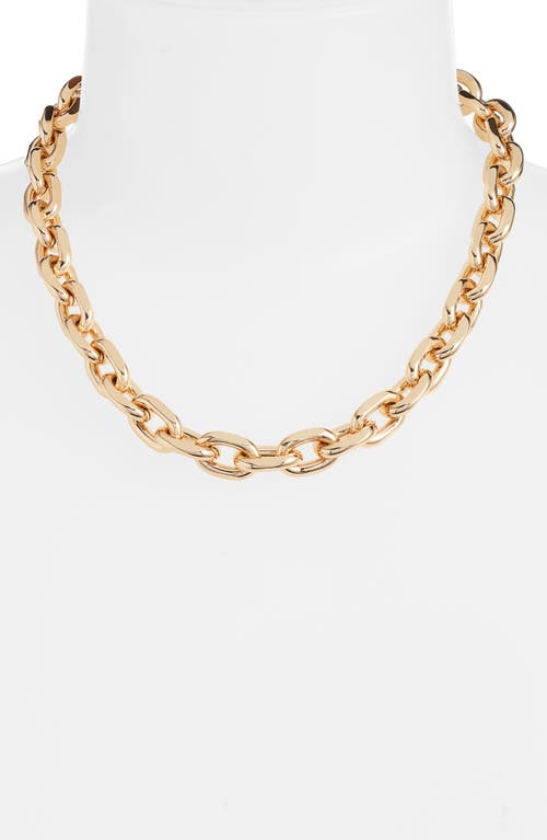 Open Edit Faceted Chain Link Necklace In Gold