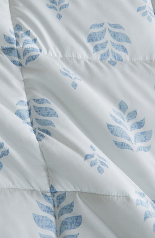 Woven & Weft Reversible Print Comforter Set In White Blue Floral Print