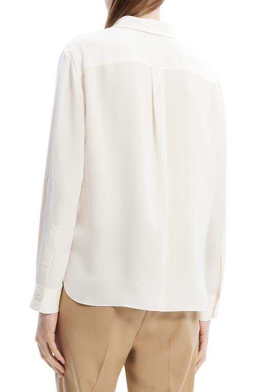 Shop Theory Button-up Silk Shirt With Necktie In Ivory