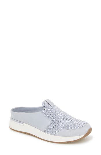 Shop Reaction Kenneth Cole Carol Crystal Mule Sneaker In Mid Grey Knit