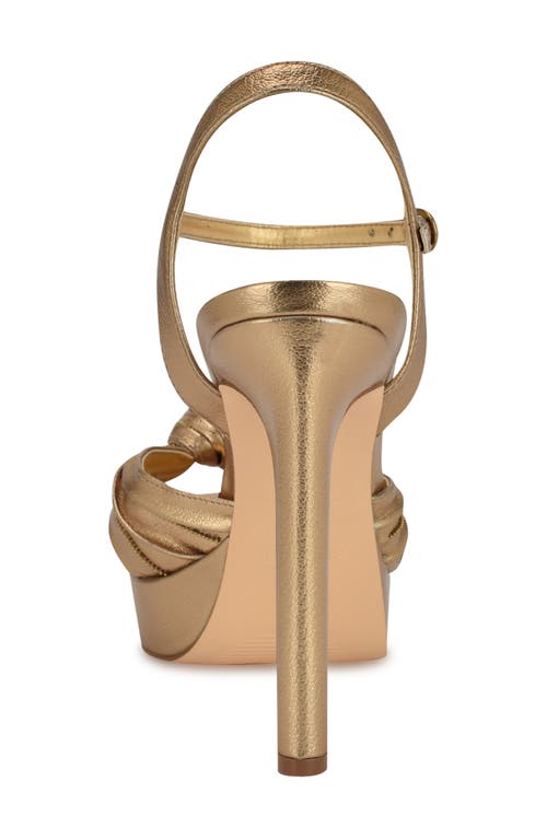 Nine West Wnwinne3 Womens Block Heel Man Made Ankle Strap In Gold