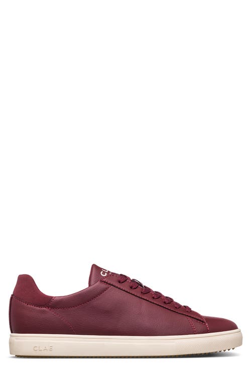 Clae Bradley Faux Leather Sneaker In Bordeaux Grape