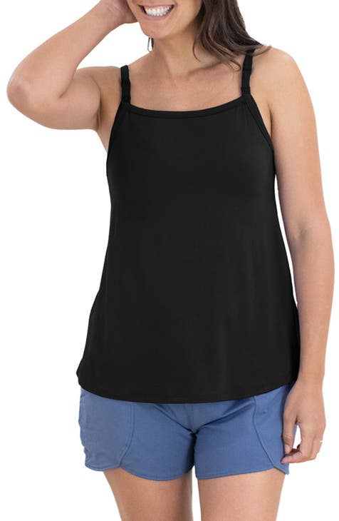 Womens Nursing Tank Tops Built in Bra for Breastfeeding Maternity Camisole  Brasieres Color Black Grey : : Clothing, Shoes & Accessories