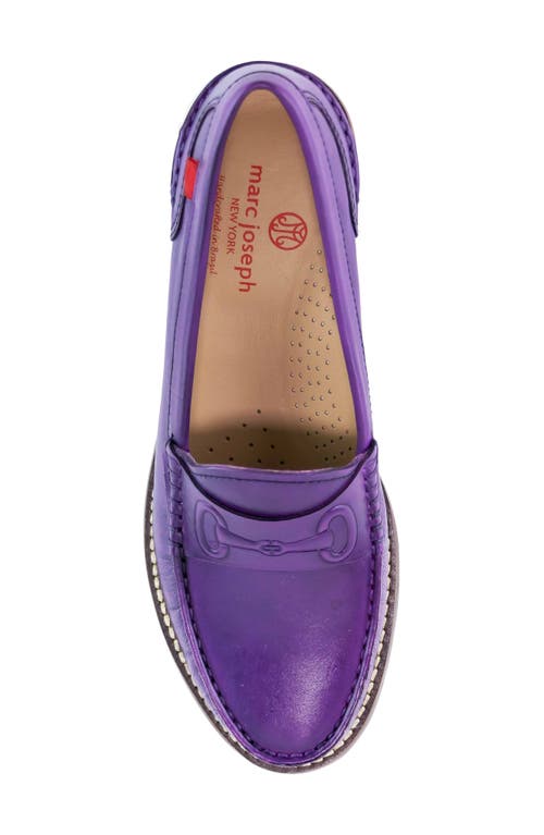 Shop Marc Joseph New York Academy Park Loafer In Aubergine Brushed Napa