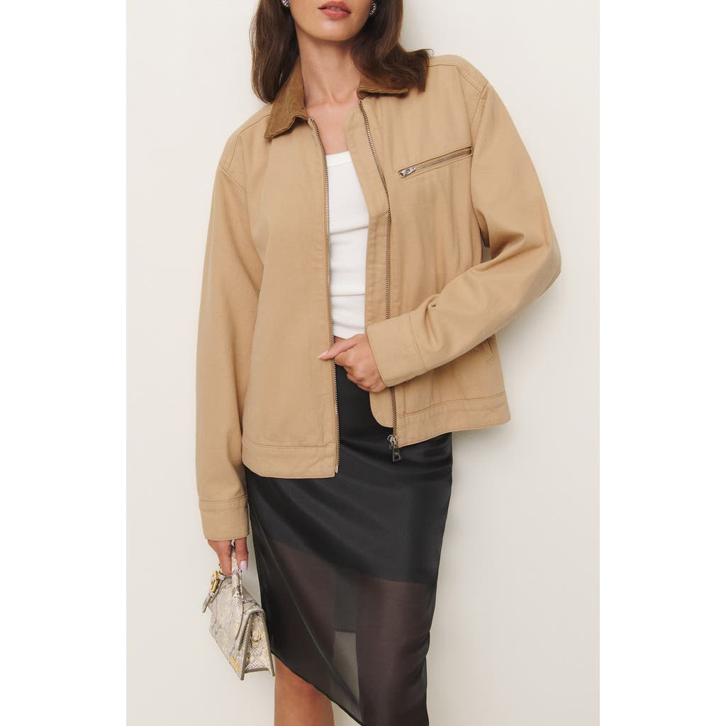 Reformation Harrison Denim Jacket In Alder