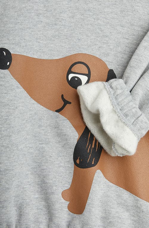 Shop Mini Rodini Kids' Dog Organic Cotton Graphic Sweatshirt In Grey