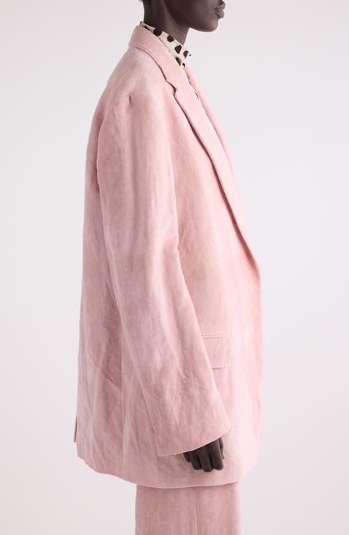 Shop Dries Van Noten Blur Oversize Open Front Blazer In Pink