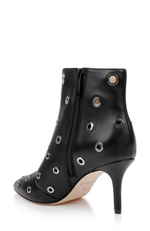 Shop L Agence L'agence Clarette Ii Bootie In Black Leather Silver Grommets