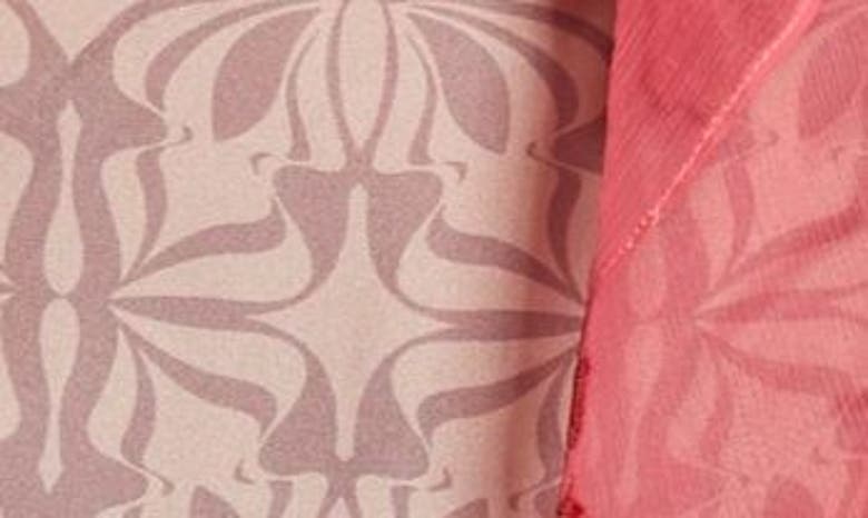 Shop Dries Van Noten Print Layered Silk Blend Wrap Skirt In Blush