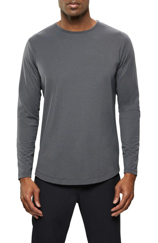 Cuts Crewneck Long Sleeve T-shirt In Graphite