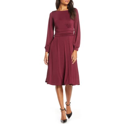 Harper Rose Ruched Waist Long Sleeve Jersey Dress, Red