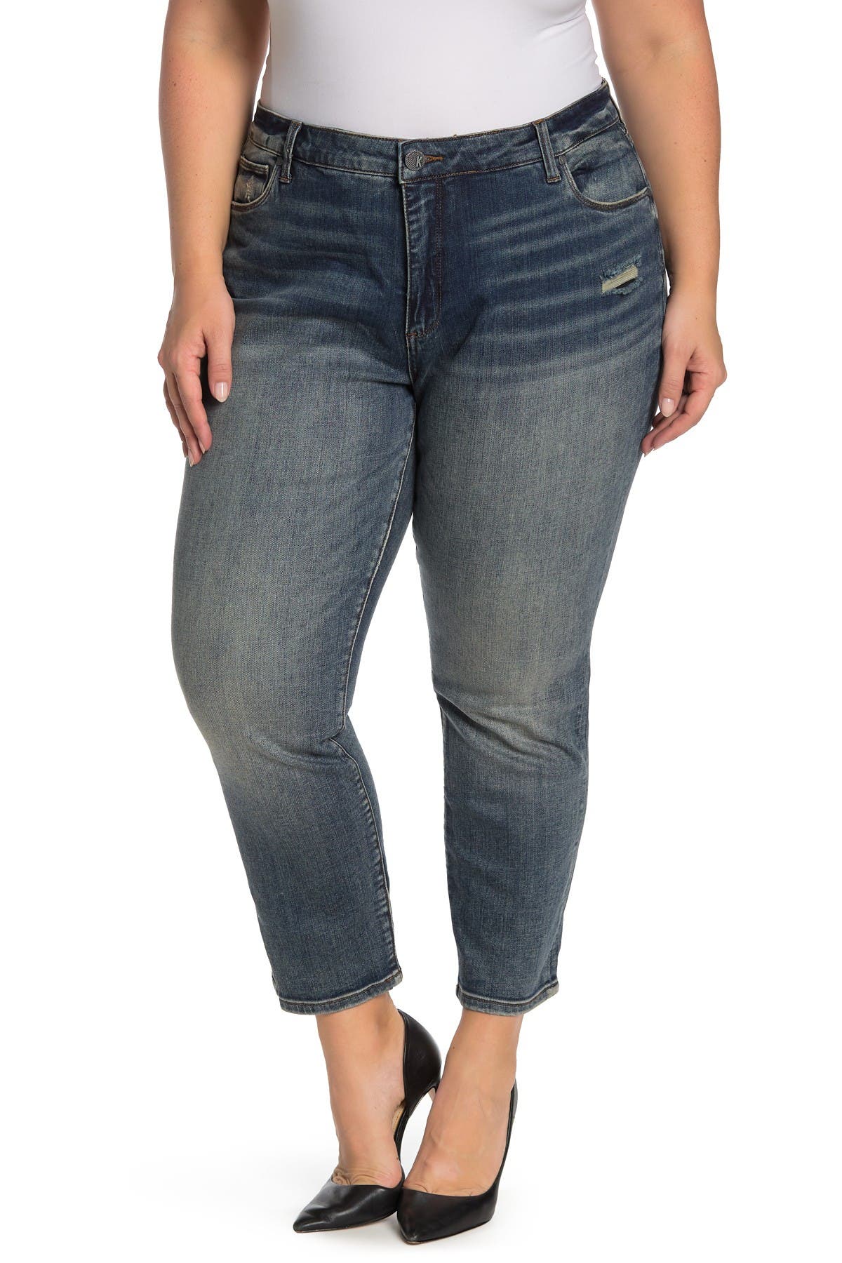 plus size straight leg high rise jeans