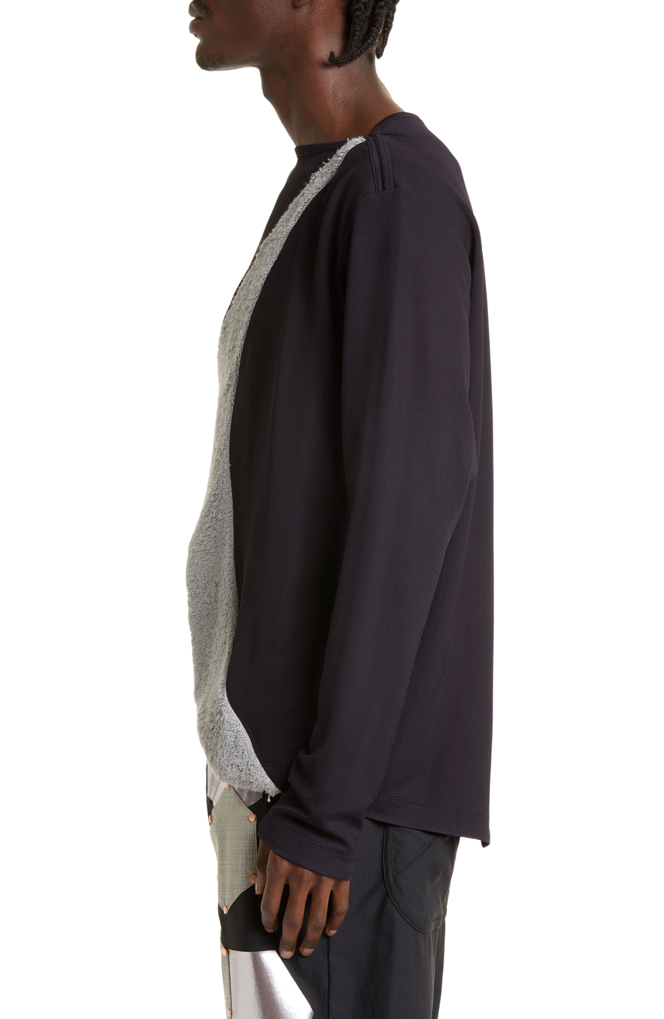 KIKO KOSTADINOV Zlatyu Asymmetric Mixed Media Long Sleeve Top in